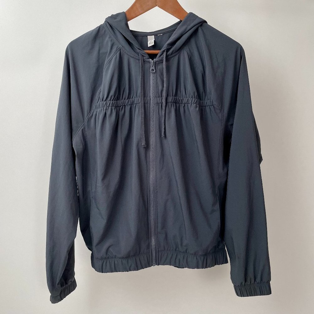 Z By Zella Slate Grey Lightweight Hooded Activewear Zip Up Jacket, Size M